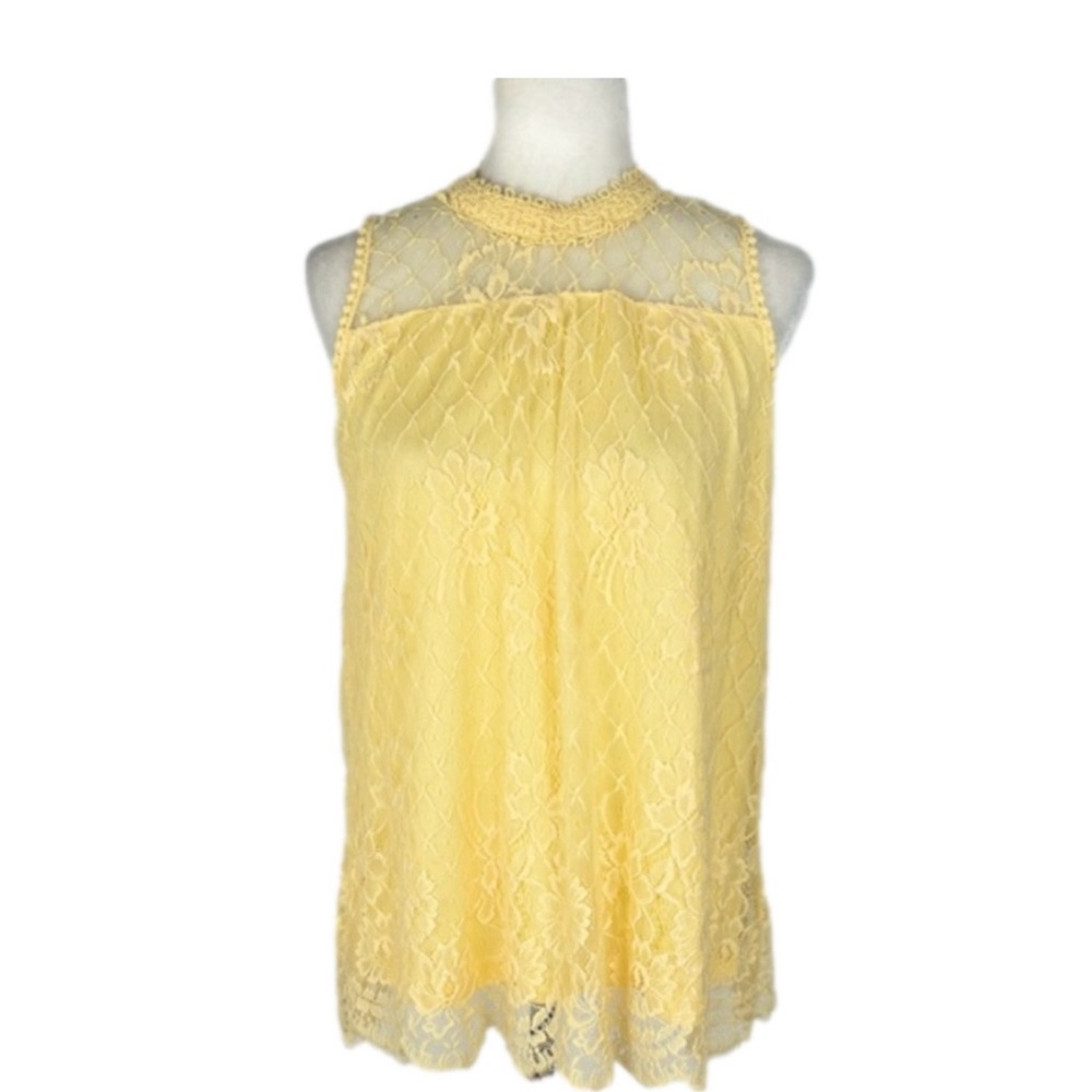 Ultra Pink yellow lace top